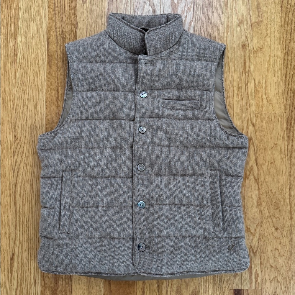 NWT Men's Stenström’s Herringbone Wool Puffer Vest Gilet M